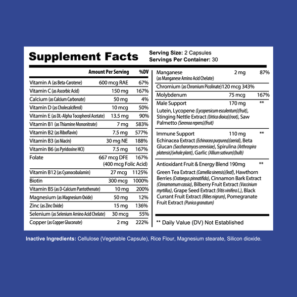 Super Naturals Health Men's Daily Multi-Vitamin IBS treatment 